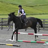 Student on horse jumping