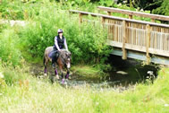 Hannah tackling the water crossing at SNEC